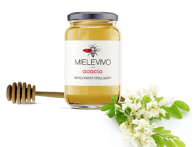 Jar Acacia branding food honey logo design packaging