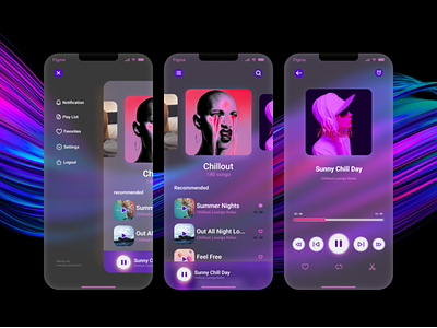 app ui song palyer - chillout ui