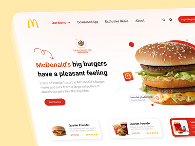 Web Ui For fastfood - McDonald's 2022 app design desktop figma graphic design illustration mcdonalds ui uiux web webdesign webui