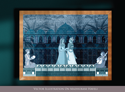 Traditional vector illustration on INDIAN MADHUBANI theme branding graphic design illustration vector