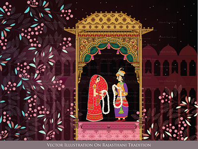 Vector Illustration on traditional Rajasthani theme branding design graphic design illustration vector