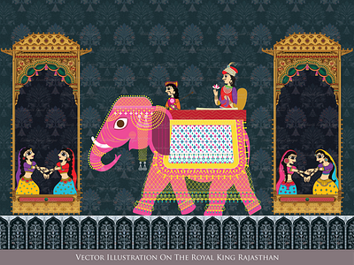 Vector Illustration on traditional Rajasthani Theme