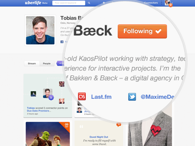 New profile page activity avatar follow followers following profile webdesign