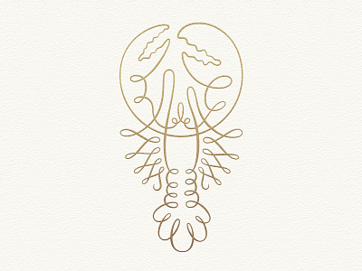 Aragosta Bar + Bistro logo concept gold lobster logo script