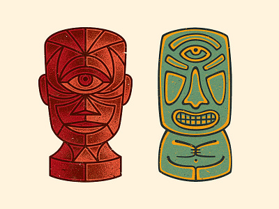 Wink & Nod tiki illustrations cocktail eye illustration speakeasy tiki