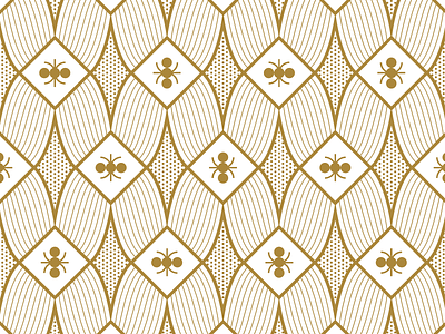 Pattern exploration for Cadillac Magazine feature ants gold insect insects pattern white