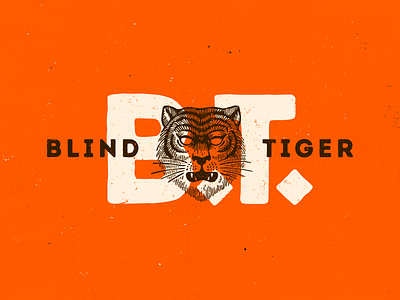 Blind Tiger lettering & illustration animal blind boston brown cream hand drawn orange speakeasy texture tiger vintage