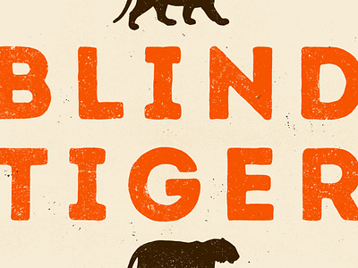 Blind Tiger type animal blind boston brown cream crop hand drawn orange silhoutte speakeasy texture tiger vintage