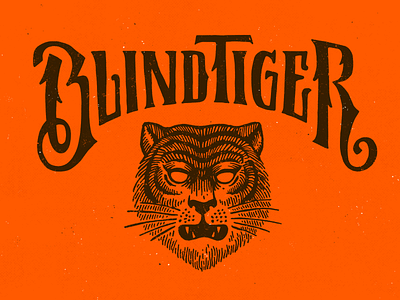 Blind Tiger concept animal blind boston brown custom lettering hand drawn orange speakeasy texture tiger vintage