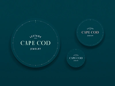 Cape Cod Jewelry packaging all caps cape cod circle compass industrial jewelry lestage modern nautical packaging retail stencil