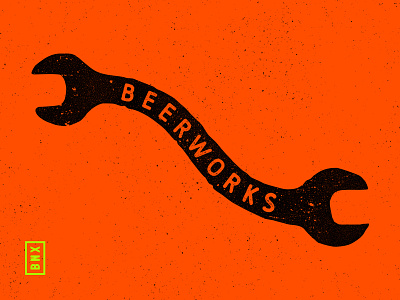 Beerworks wrench beer black factory grain orange silhouette texture tool wrench