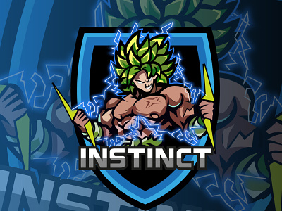 INSTINCT E sports Mascot Logo broly dbz dragonballz esports goku graphicsdesign illustration instinct logo logodesign mascotlogo