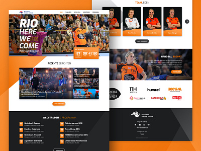 Netherlands Women's National Handball Team Website dutch handball netherlands nhv sport web design wordpress