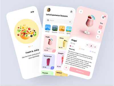 Order a juice of season app branding design graphic design illustration logo ui ux