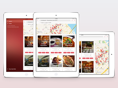 OpenTable app redesign for iPad app grid ipad opentable product redesign restaurant ui ux