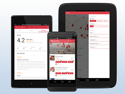 OpenTable Android app android app google grid nexus 10 nexus 7 opentable product redesign restaurant ui ux