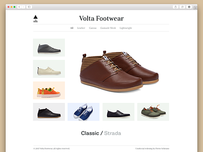 Volta Unofficial Redesign clean fashion gallery minimal redesign shoes shopping shot ui view volta