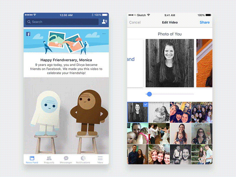 Facebook new Friendversary Video editor emojii facebook friends video