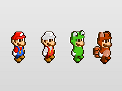 Mario costumes (wallpaper) 16 bit 8 bit 8bit classic costumes frog game icon mario pixel pixel art tanoki videogame