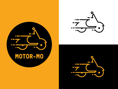 Motor-Mo branding and design brand delivery logo motorcycle scooter theuberof transportation