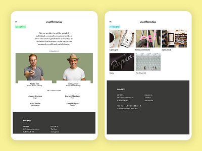 Eudemonia - Website agency branding button design interactive layout mobile ui ux web