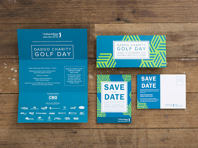 Daddo Charity Golf Day ~ Event collateral corporate design event fundraising invitation not for profit print save the date