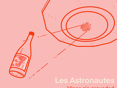 Les astronautes - illustration branding design graphic design illustration label logo typography