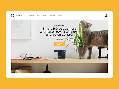 Landing Page for Petcube cat design landing page petcube pets ui video web web design