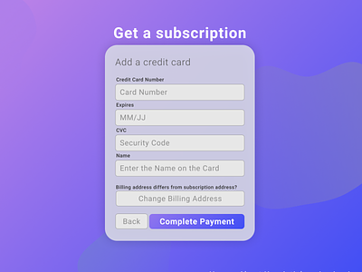 DailyUI #002 - Credit Card Checkout Design newspaper ui website