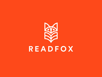 Readfox Logo bookstore fox icon line logo minimal