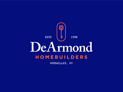 DeArmond Homebuilders Logo build construction home icon kentucky key line logo minimal versailles