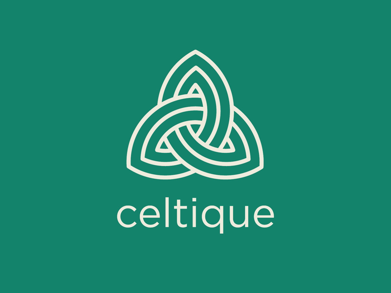 Celtique Logo minimal line icon retail store boutique irish celtic knot celtic logomark logo