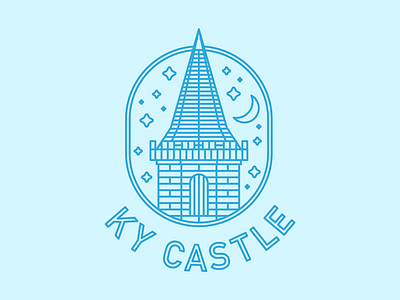 Kentucky Castle Badge badge castle kentucky lexington line icon logo logohunt minimal