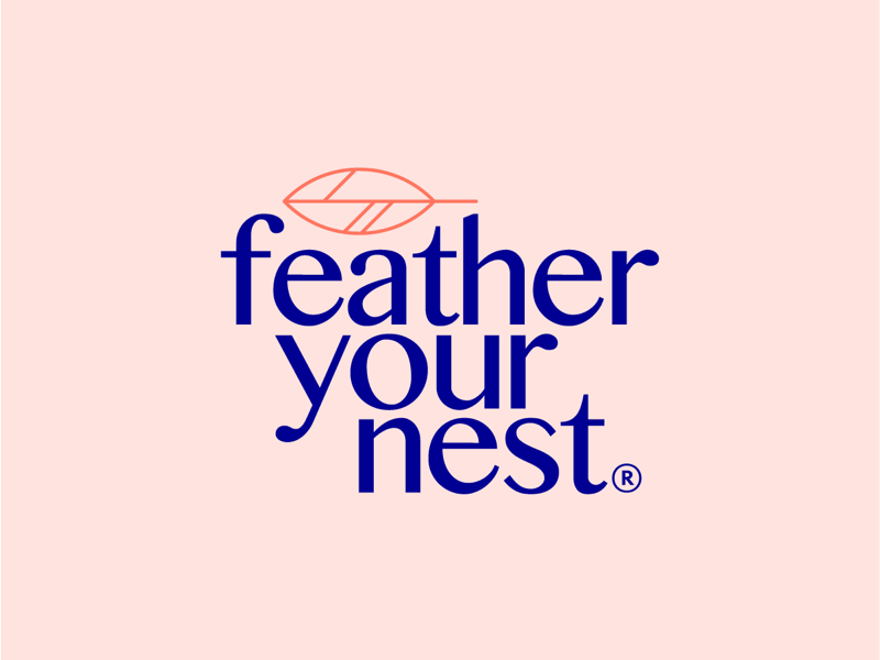 Feather Your Nest Logo kentucky minimal icon line feather antique logo ky lexington