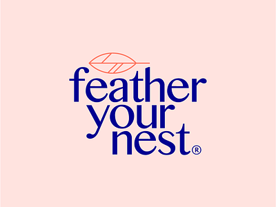 Feather Your Nest Logo antique feather icon kentucky ky lexington line logo minimal