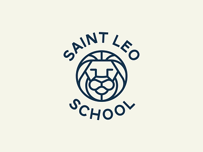 St. Leo School Logo catholic church icon line logo minimal school