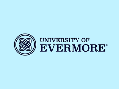 University of Evermore Logo celtic college icon line logo minimal university