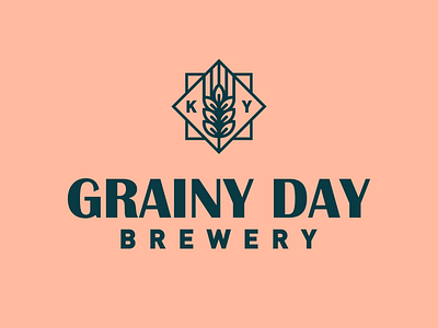 Grainy Day Brewery Logo badge beer brewery icon kentucky line logo minimal