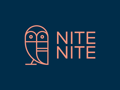 Nite Nite Logo animal geometric grid icon line logo minimal nite nite owl