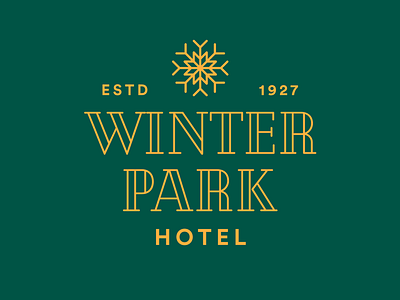 Winter Park Hotel Logo hotel icon line logo minimal monoline snow snowflake