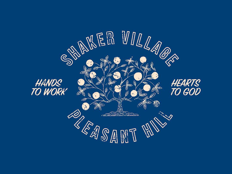 Shaker Village Badge shaker kentucky texture distressed tree of life tree illustration badge logo