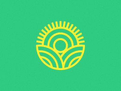 Sunny Pasture Farms Logo agriculture farm grain icon line logo minimal