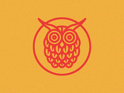 Owl Mark 🦉 animal badge icon line logo minimal owl