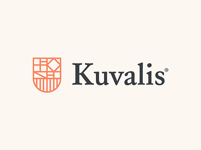 Kuvalis Logo icon line logo minimal monoline serif shield