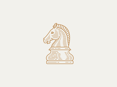 Knight Mark chess horse horseracing knight line logo minimal monoline
