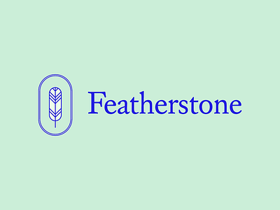 Featherstone Logo feather icon line logo minimal type