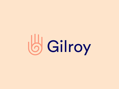 Gilroy Logo analytics data gilroy hand icon line logo minimal
