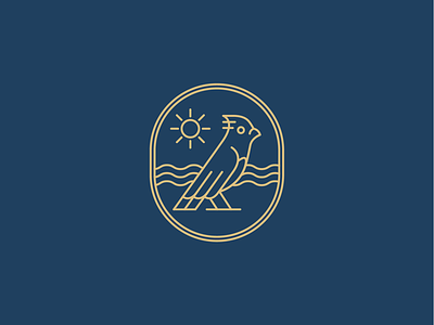 Surfin’ bird mark 🐦 badge bird icon line logo mark minimal surf