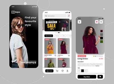 Bajoo - eCommerce Fashion App app branding design ecommerce fashion graphic design logo mobile olshop ui ux vector