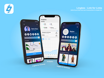 Lingkes : Link for Links | Link in Bio app branding design graphic design link logo product ui userexperience userinterface ux